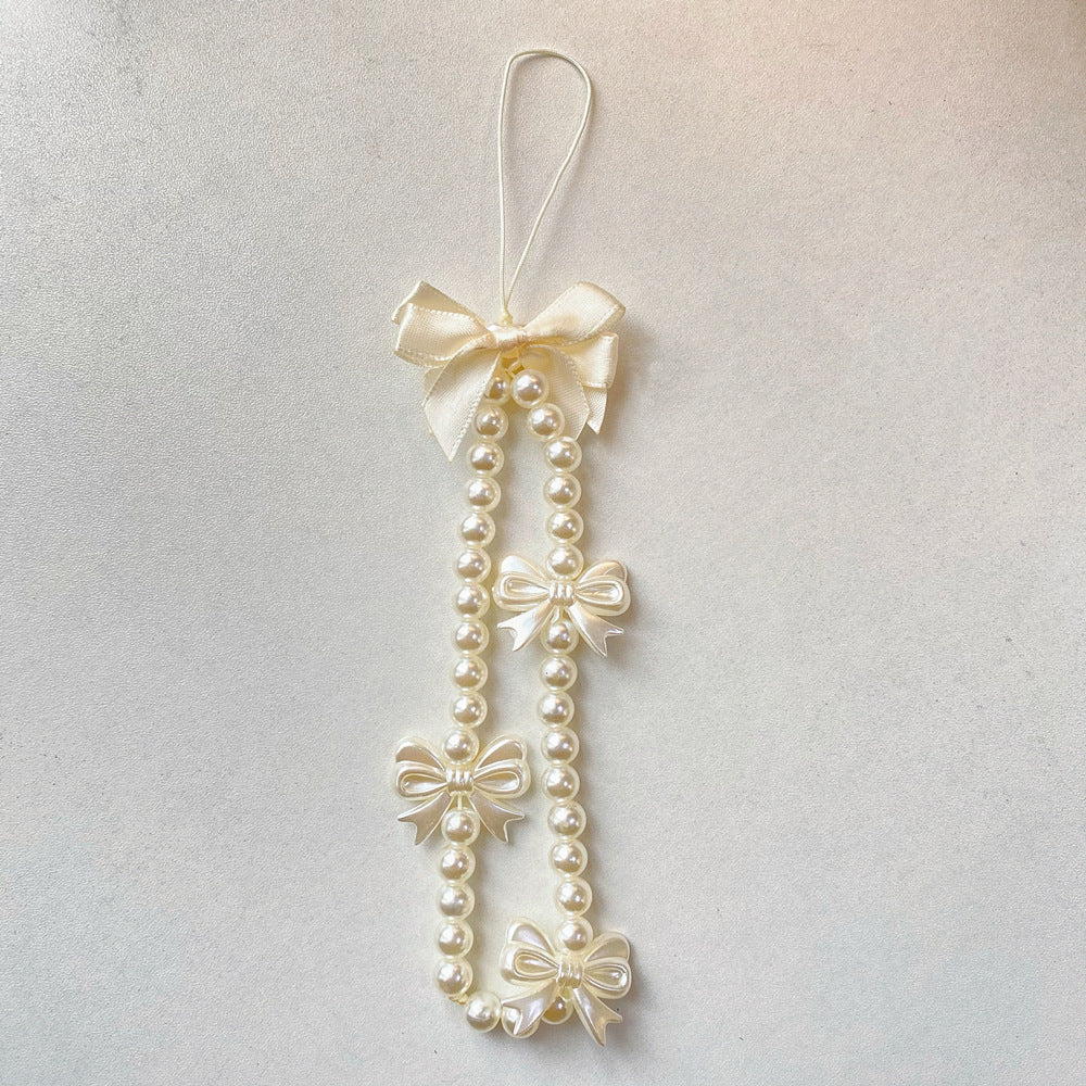 Pearl Ribbon Mobile Phone Hanging Rope Creative Leaf Ribbon - Temu