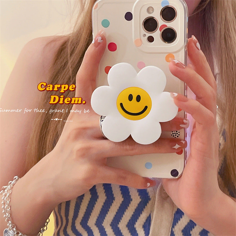 Colorful Polka iPhone Case (Smiley Flower Pop Socket) Too Bored Store