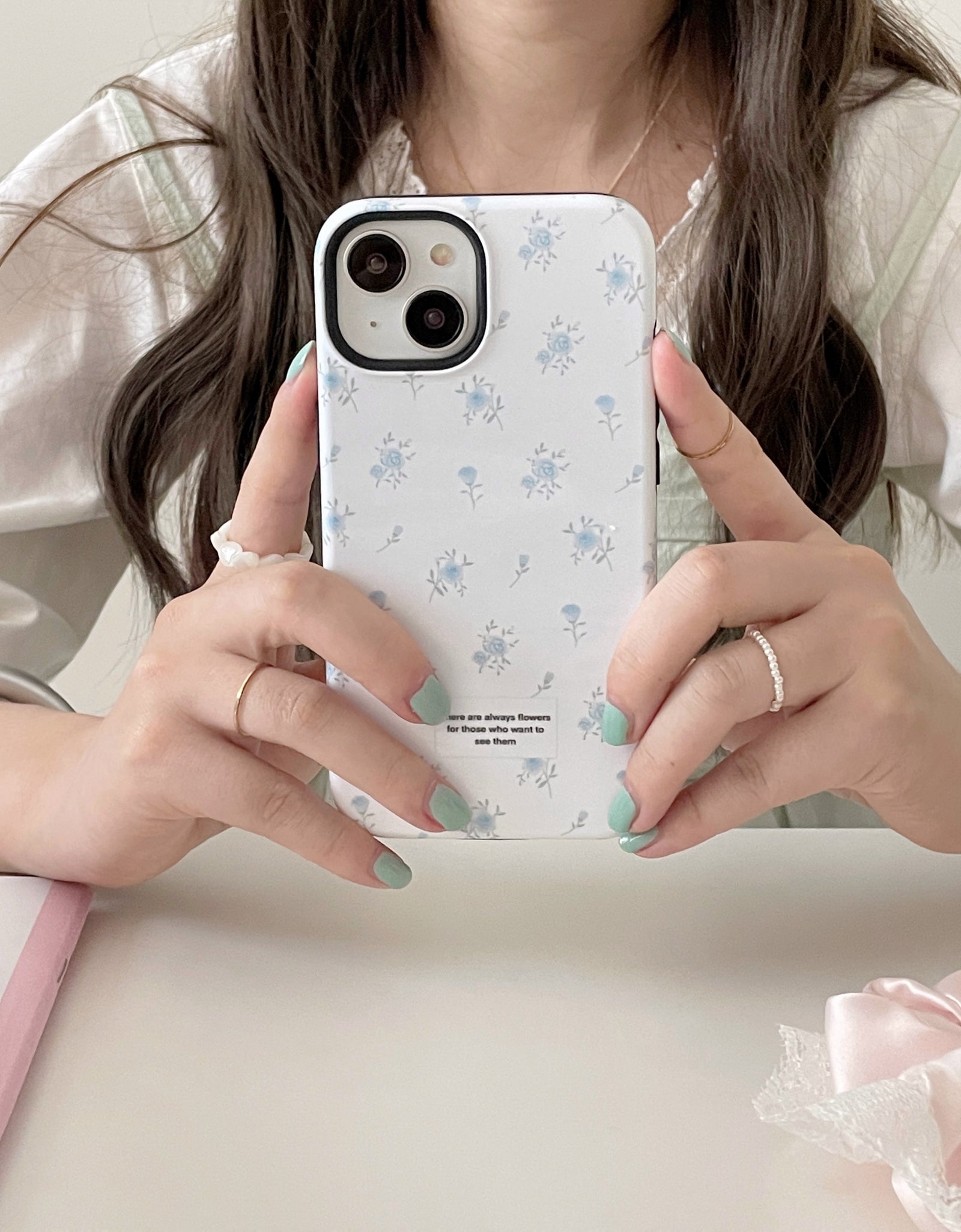 White Floral Case