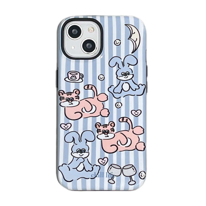 Lazing Bunny Blue Stripe Case