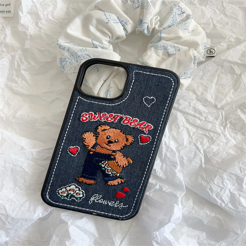 Retro Denim Teddy Case