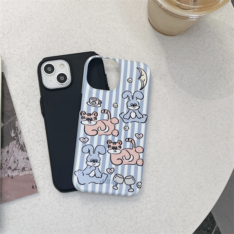 Lazing Bunny Blue Stripe Case