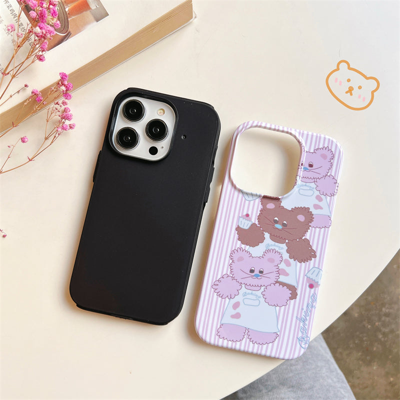 Chef Teddy Pink Stripe Case