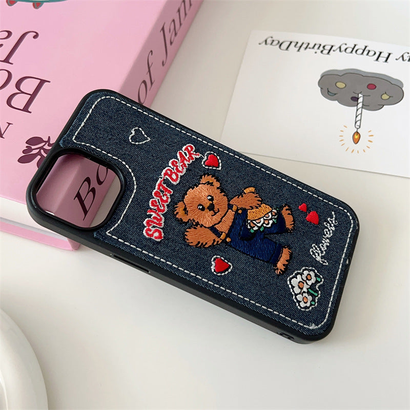 Retro Denim Teddy Case