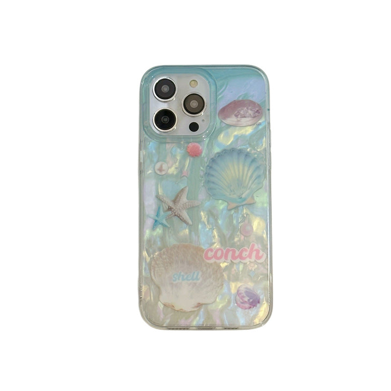 Luminous Blue Seashell Case