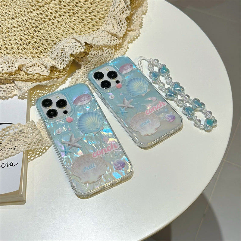 Luminous Blue Seashell Case