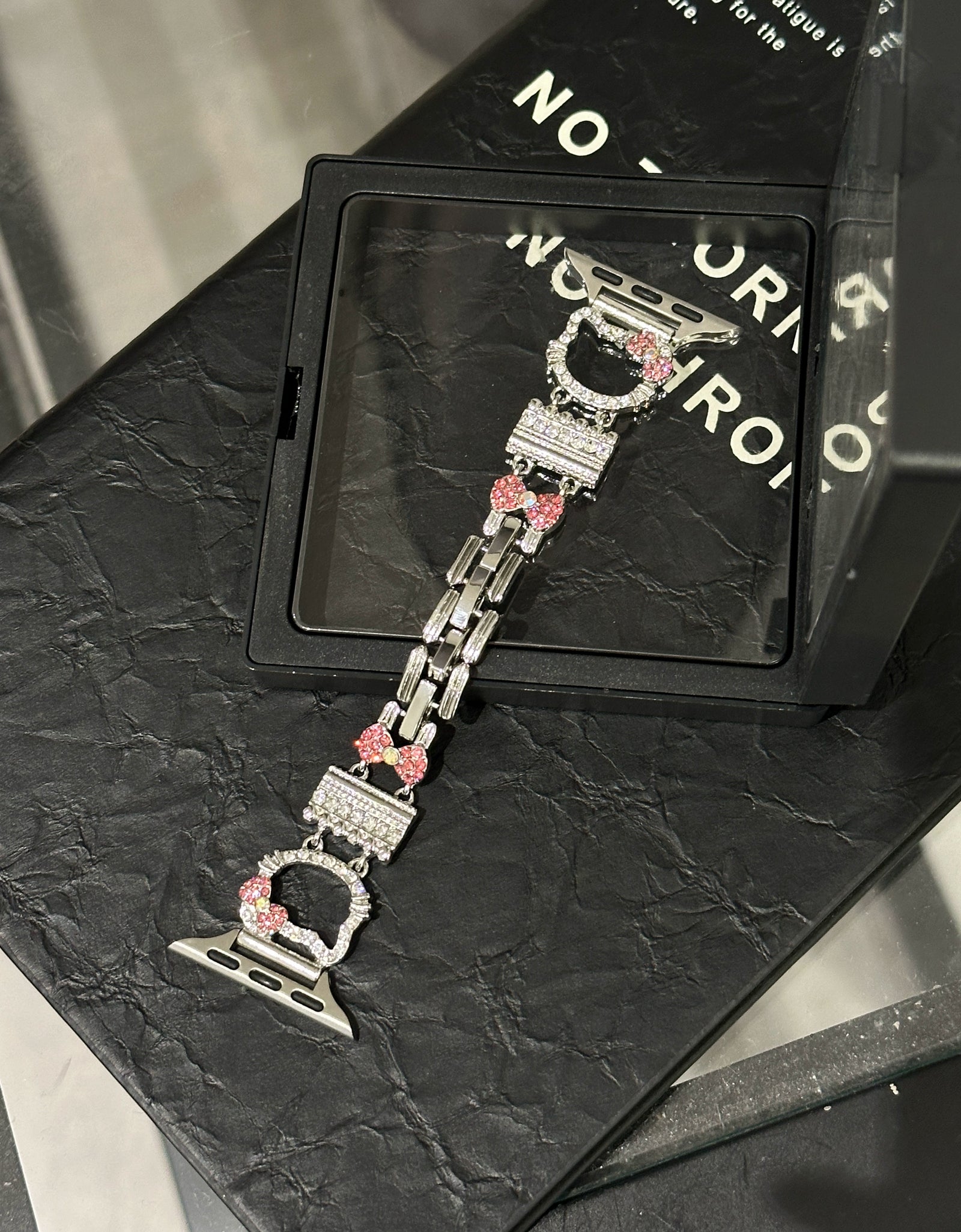 Diamond Edge Kitty Metal Watch Strap