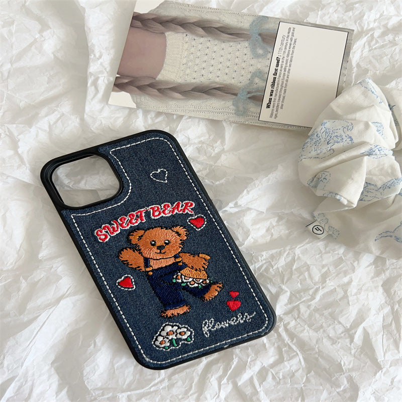 Retro Denim Teddy Case