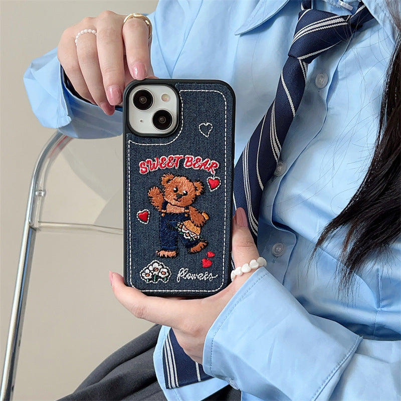 Retro Denim Teddy Case