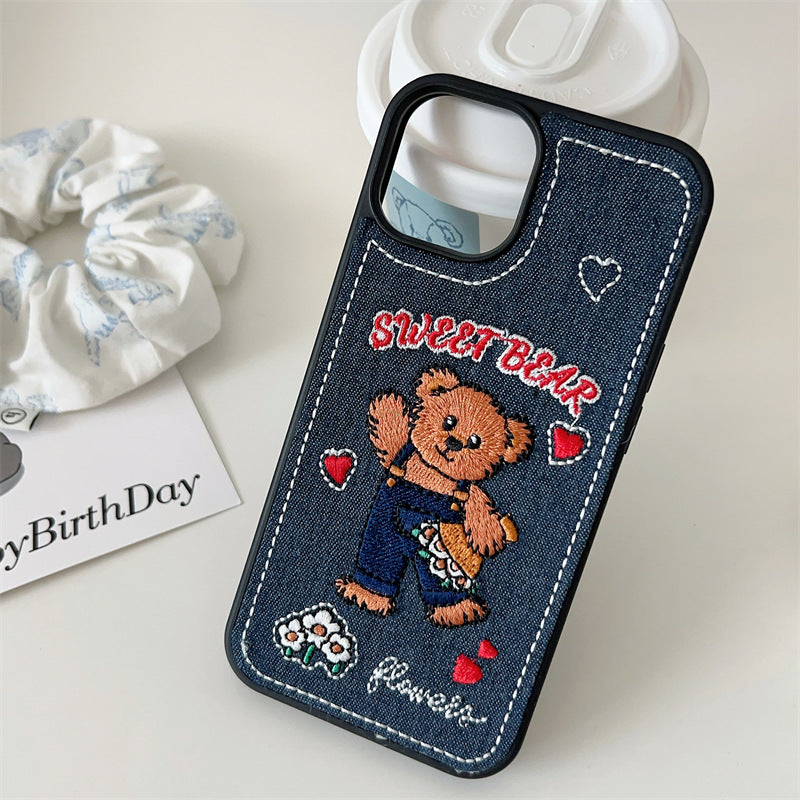 Retro Denim Teddy Case