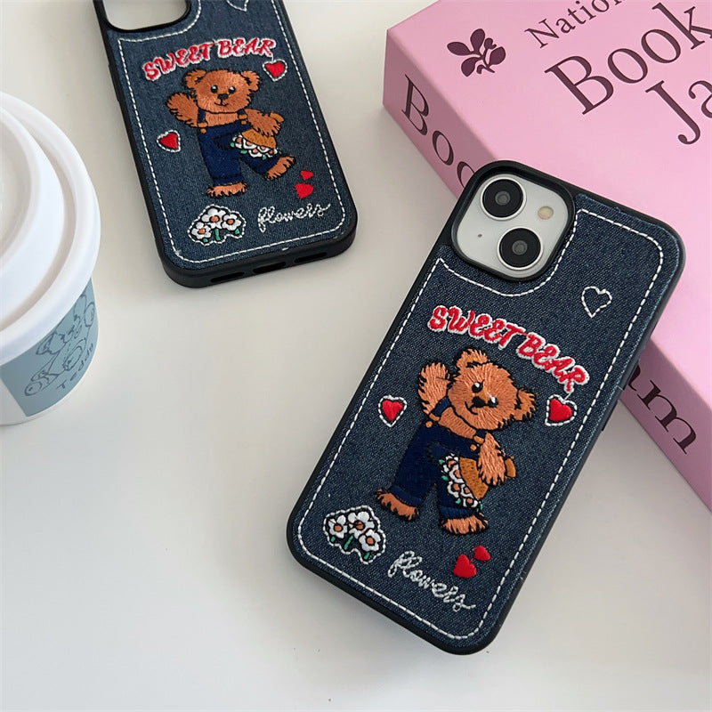 Retro Denim Teddy Case