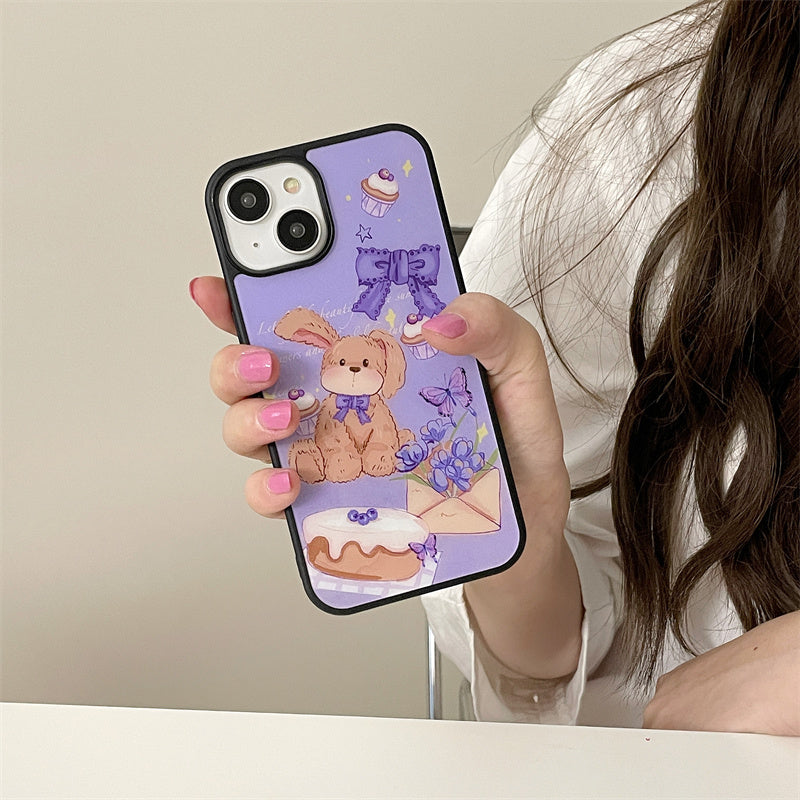 Purple Teddy Bow Case