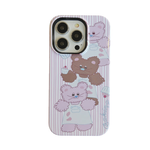 Chef Teddy Pink Stripe Case