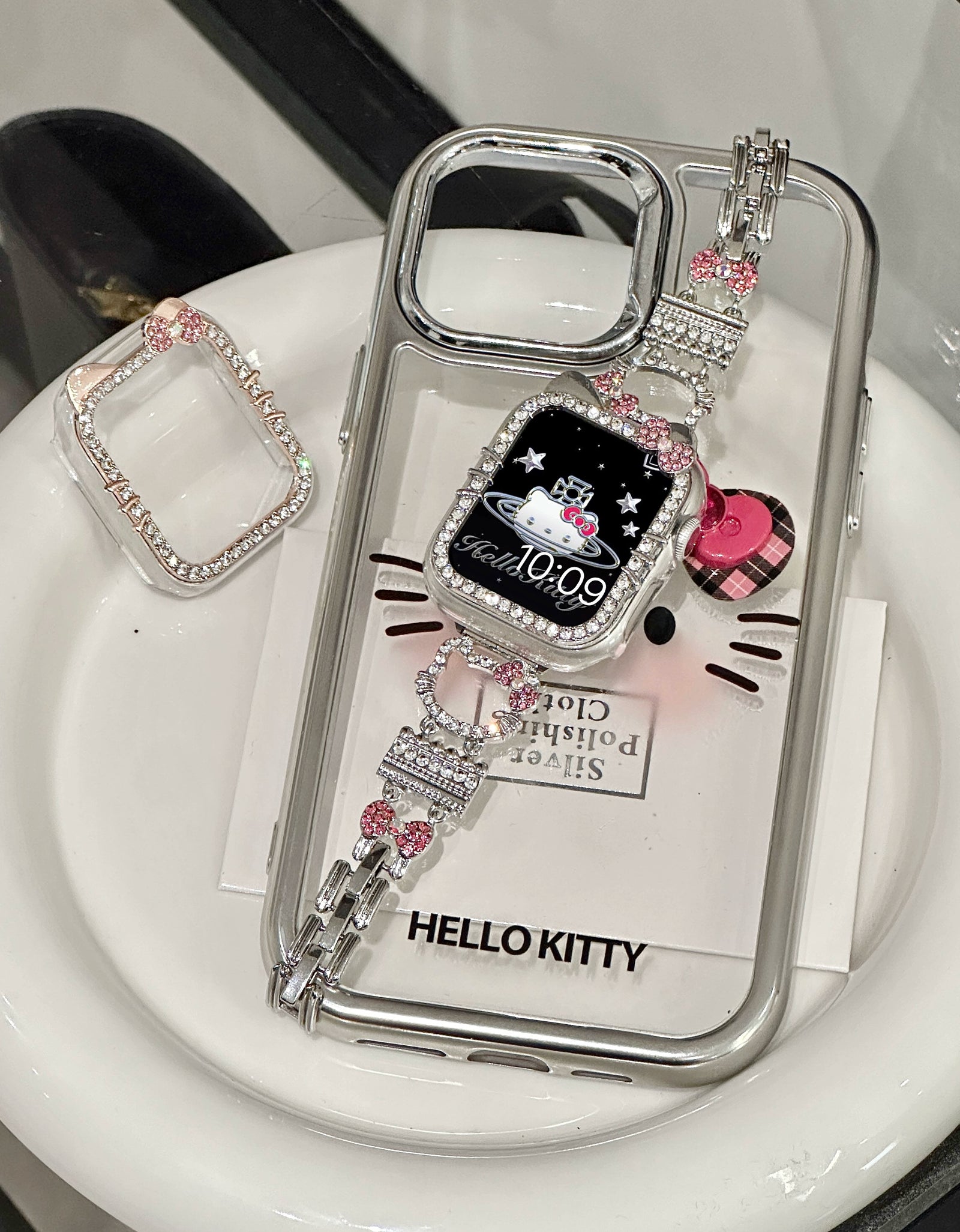 Diamond Edge Kitty Metal Watch Strap