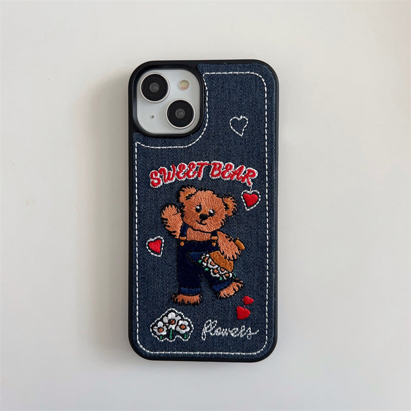 Retro Denim Teddy Case