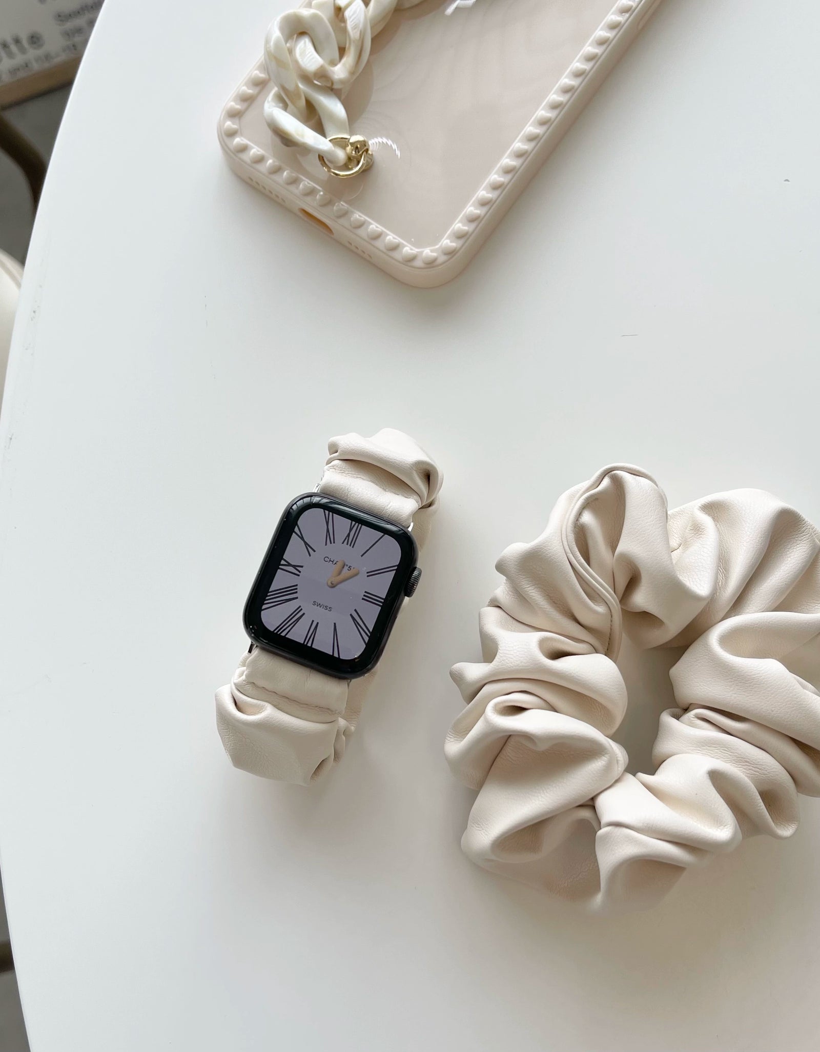 Leather Scrunchies Watch Strap