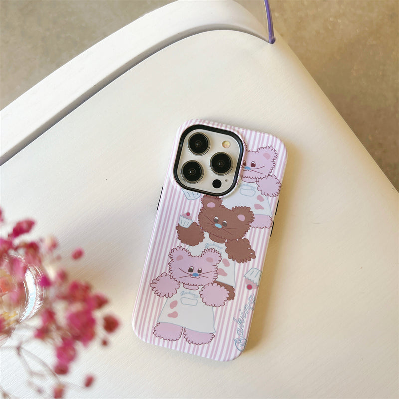 Chef Teddy Pink Stripe Case