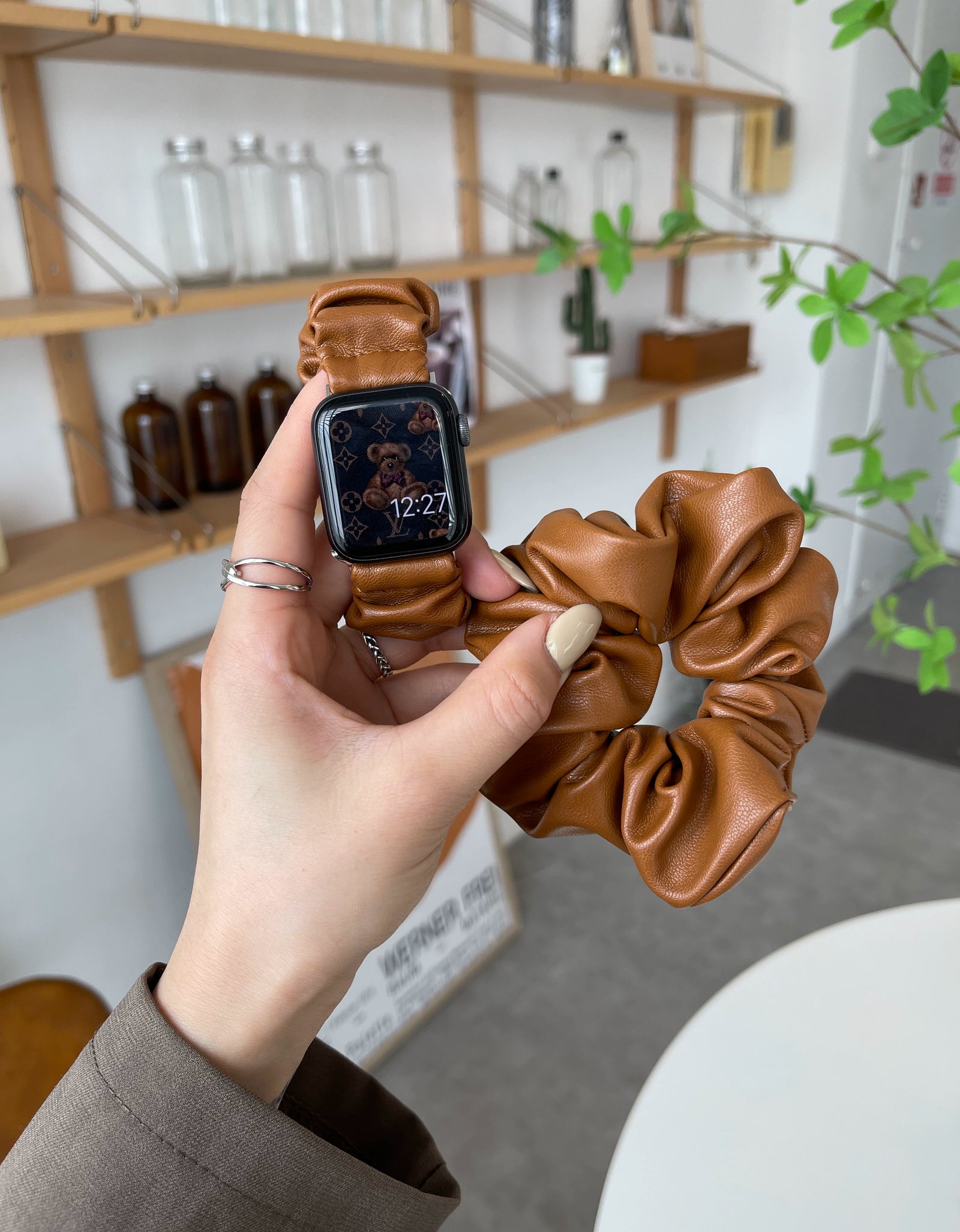 Leather Scrunchies Watch Strap