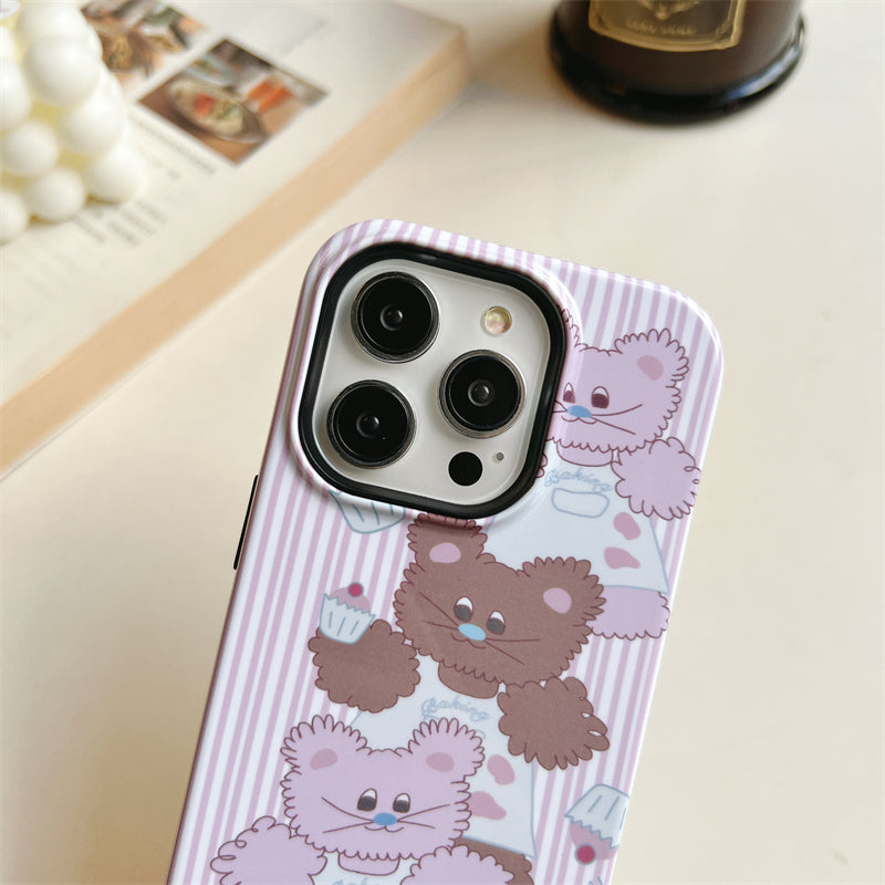 Chef Teddy Pink Stripe Case