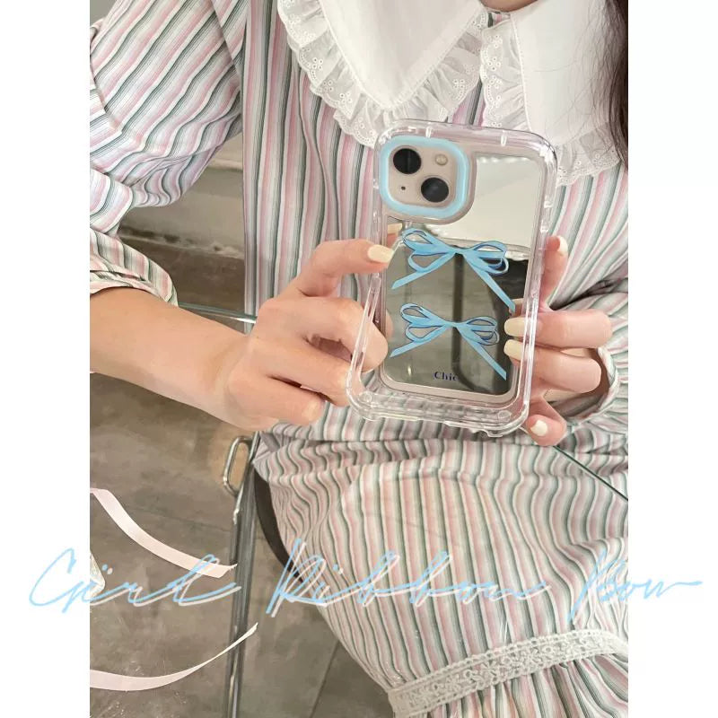 Baby Blue Bow Mirrror Case