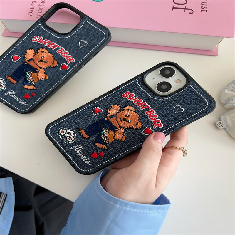 Retro Denim Teddy Case