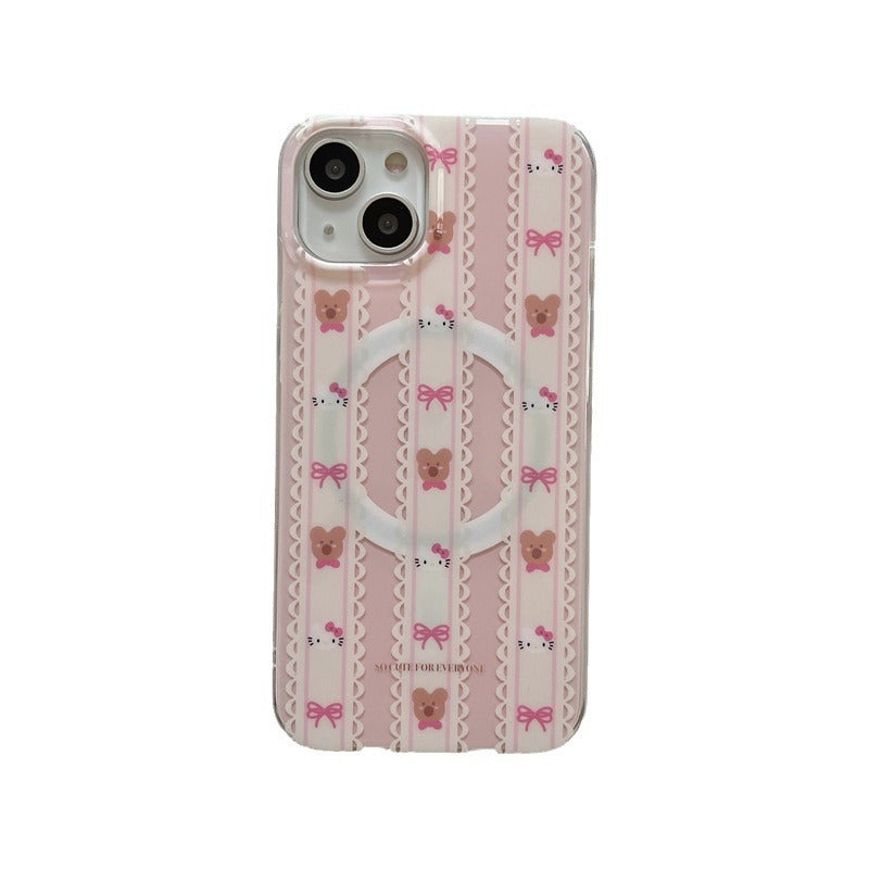 Blush Bear Plaid MagSafe Case