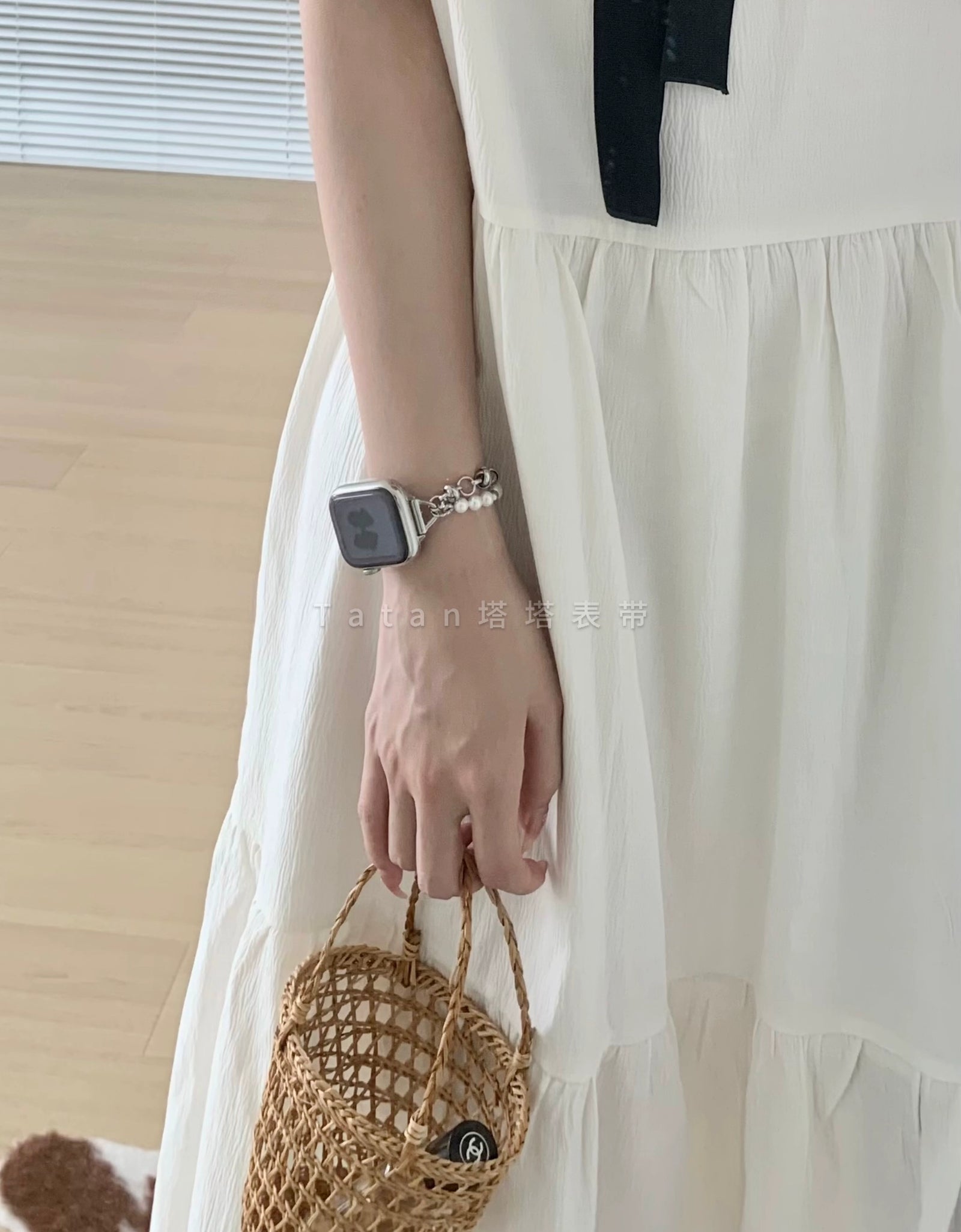 Petite Chic Pearl Metal Watch Strap