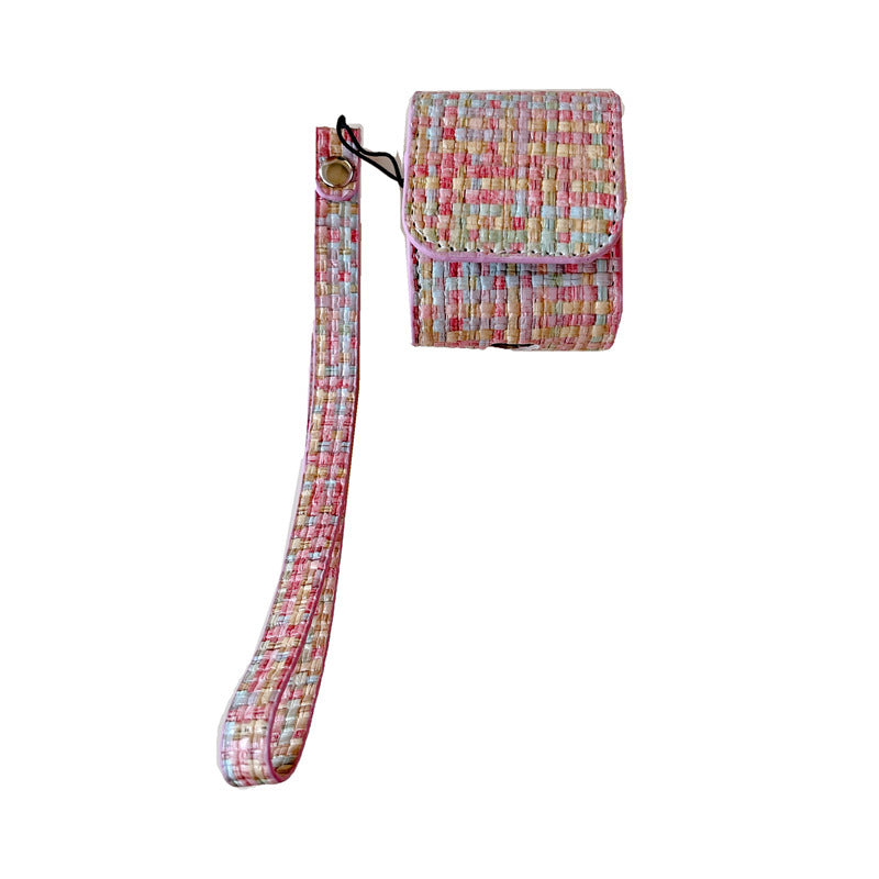 Pink Tweed Airpods Bag