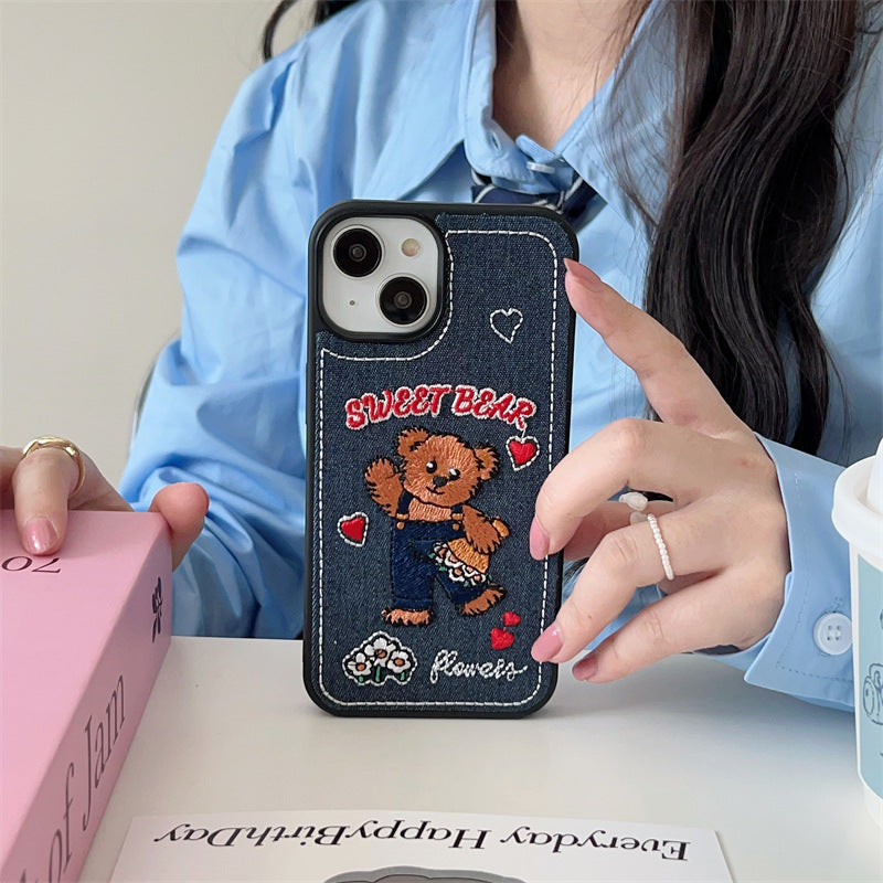 Retro Denim Teddy Case