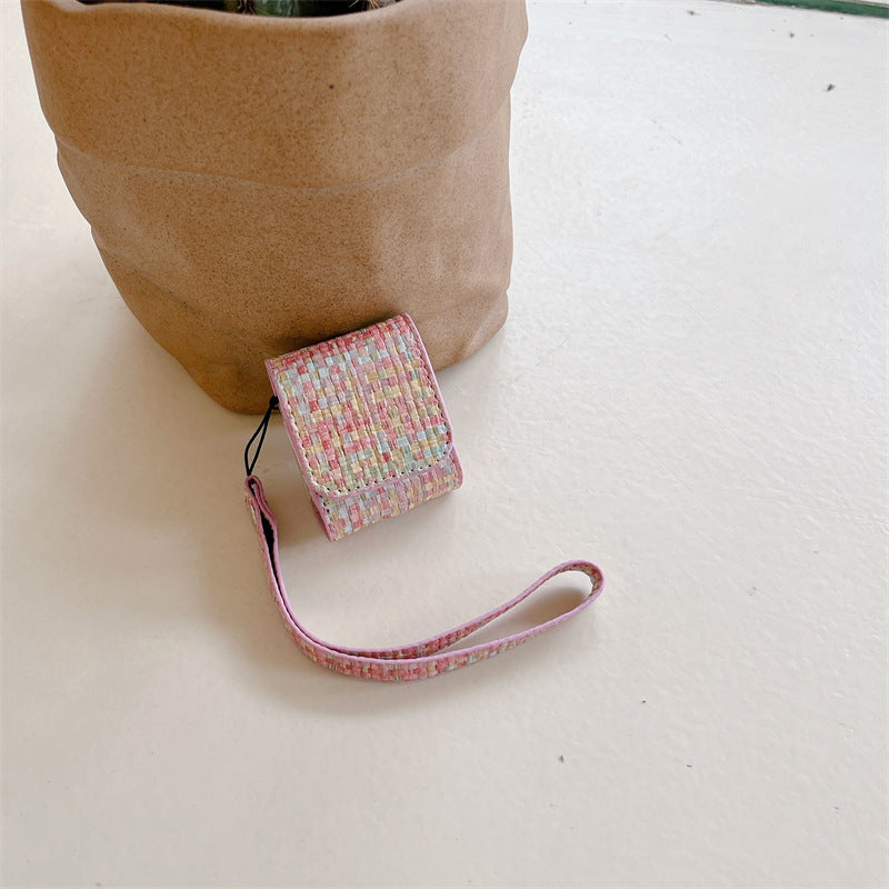 Pink Tweed Airpods Bag