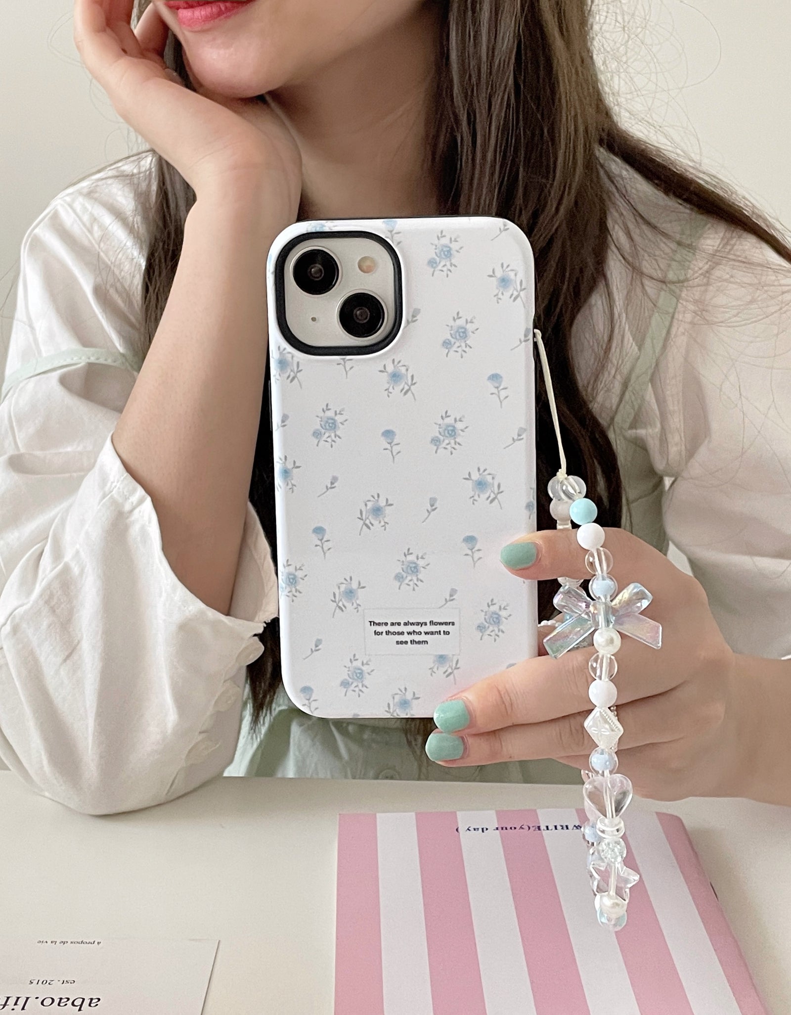 White Floral Case