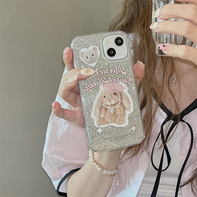 Dorky Bunny Glitter Case