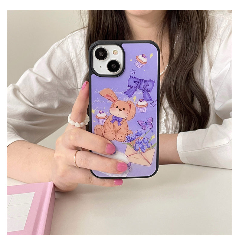 Purple Teddy Bow Case