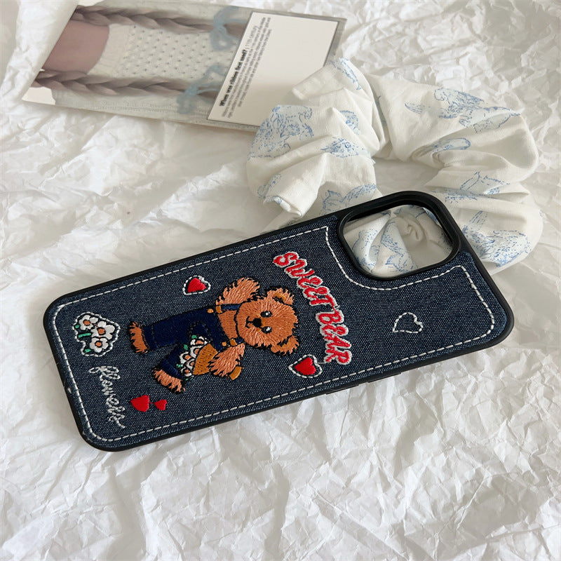 Retro Denim Teddy Case