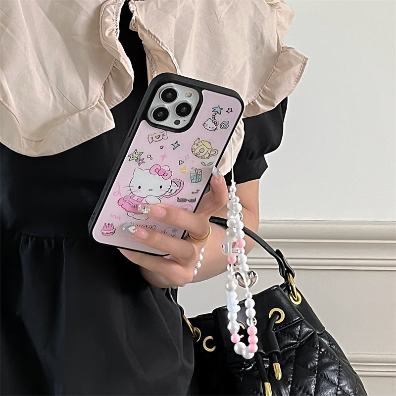 Kitty Print with Dice chain Case