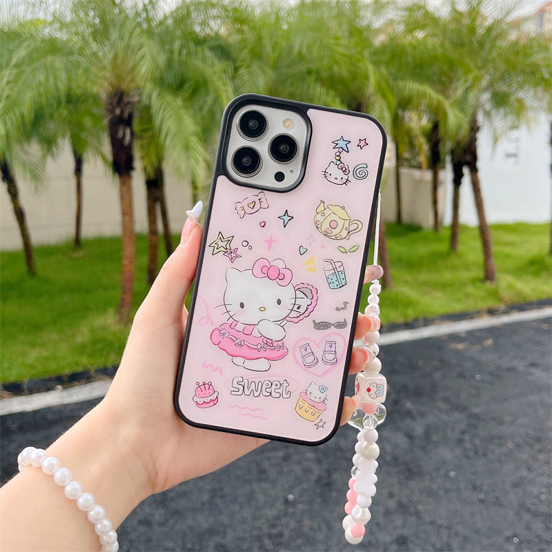 Kitty Print with Dice chain Case