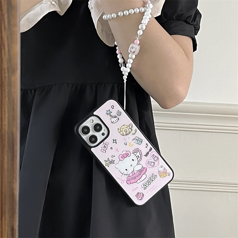 Kitty Print with Dice chain Case