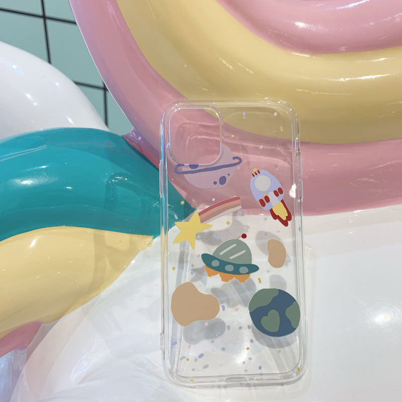 Universe Planet Transparent iPhone Case WY00235