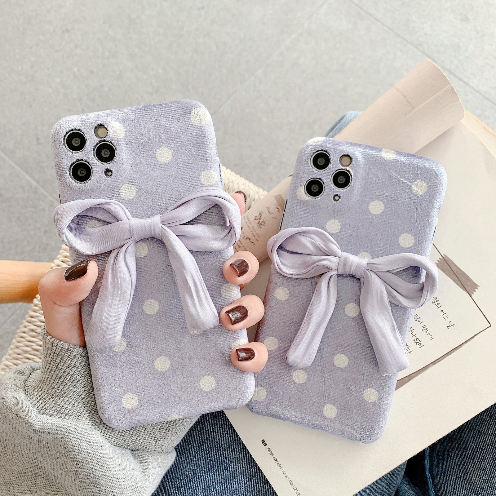 Purple Polka Dots iPhone Case