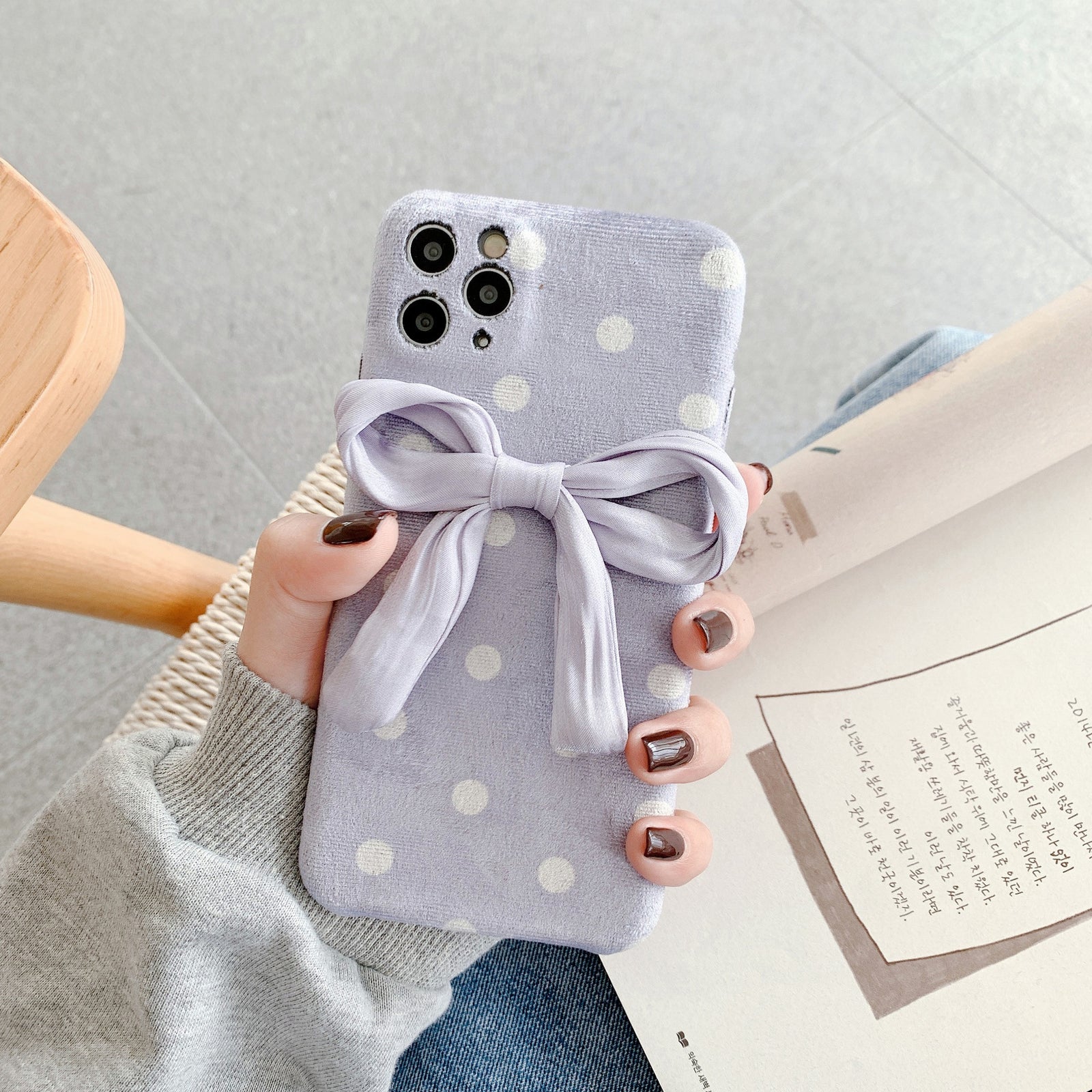 Purple Polka Dots iPhone Case