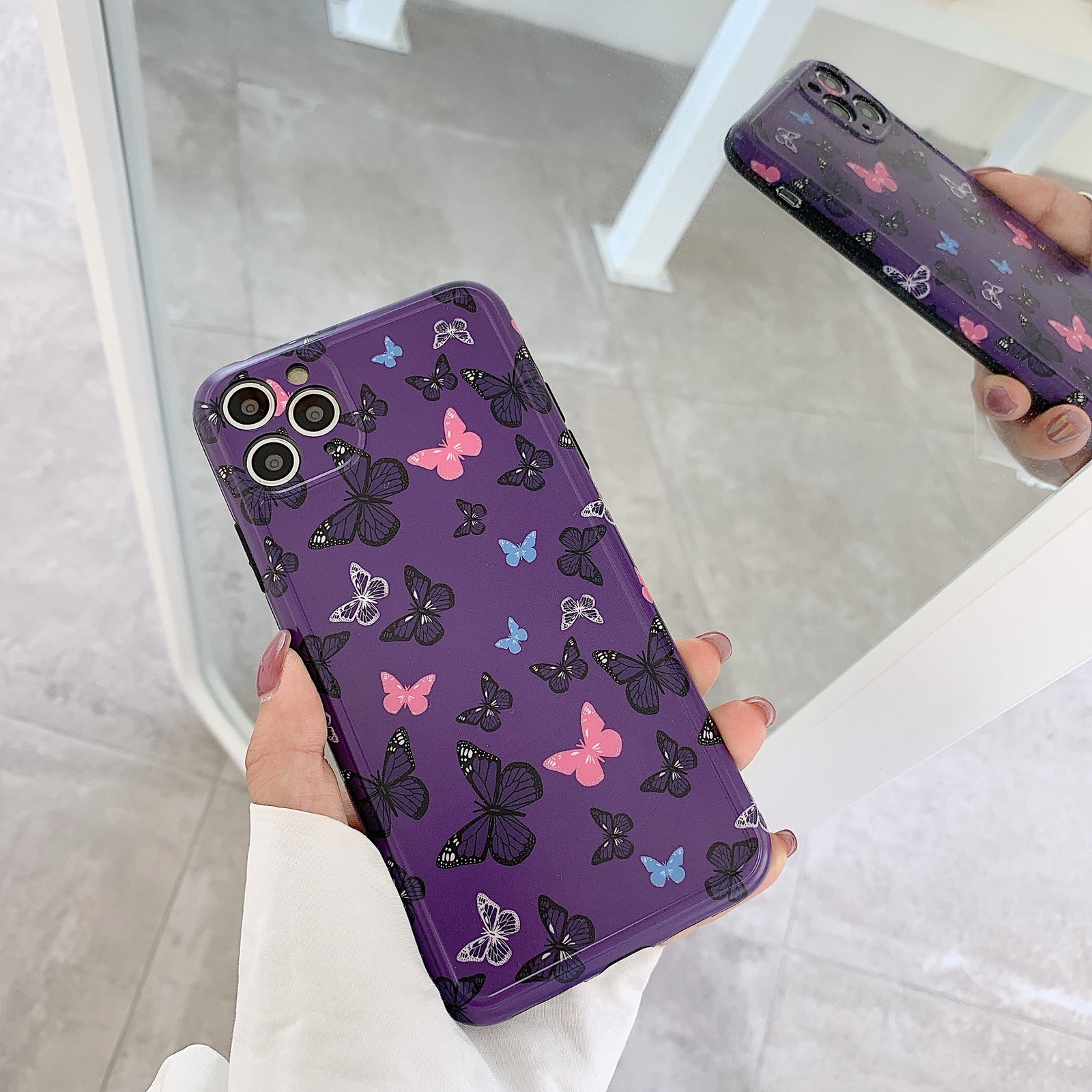 Purple Butterflies Print Graphic iPhone Case