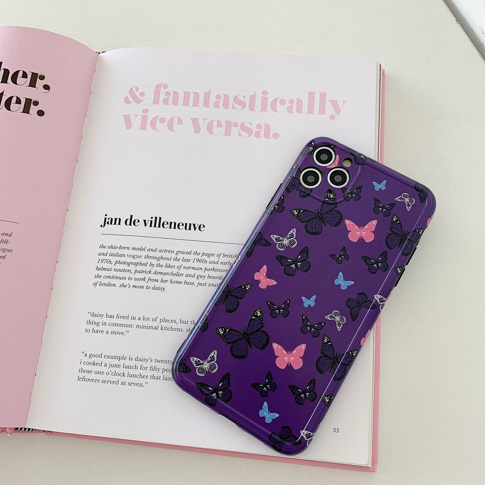 Purple Butterflies Print Graphic iPhone Case