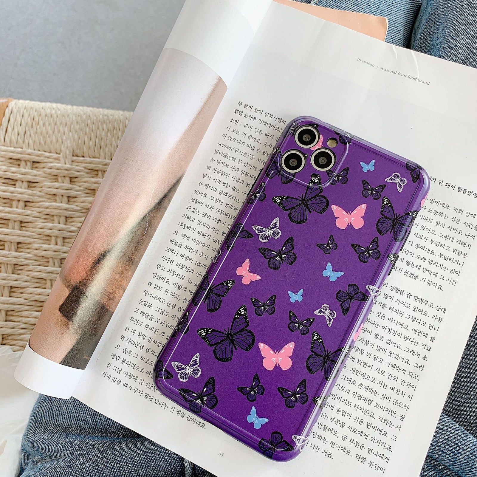 Purple Butterflies Print Graphic iPhone Case