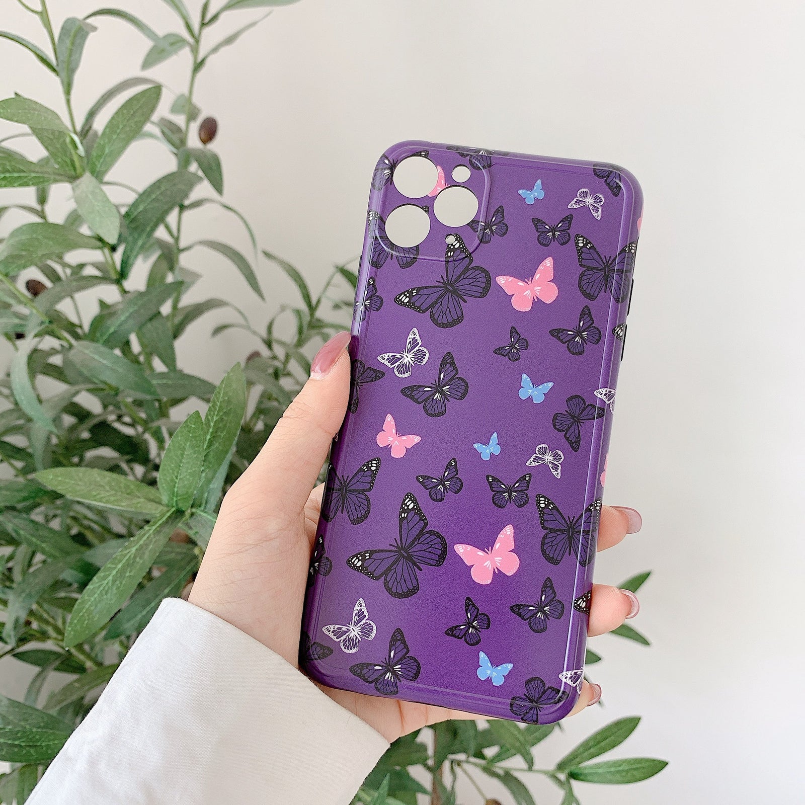 Purple Butterflies Print Graphic iPhone Case