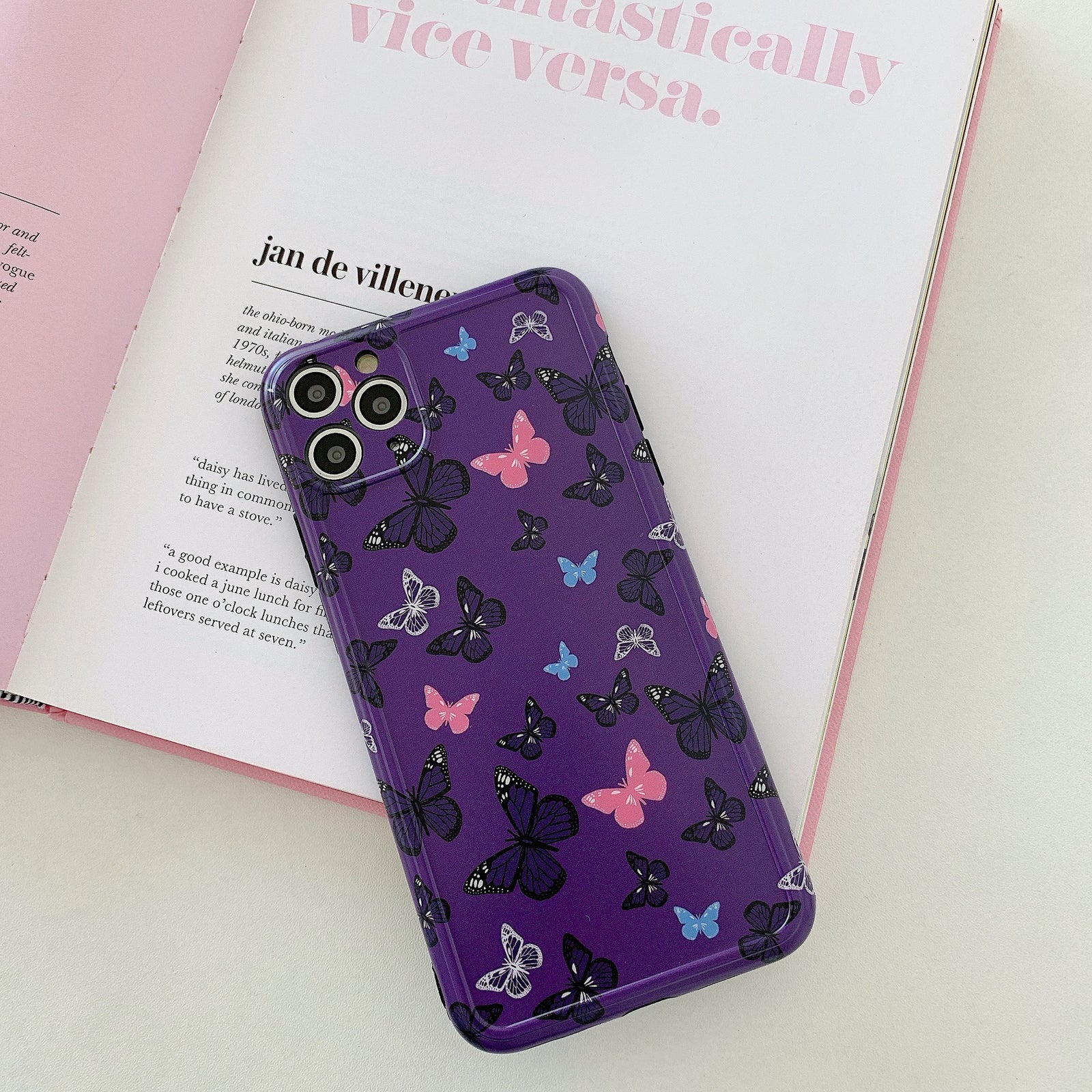 Purple Butterflies Print Graphic iPhone Case