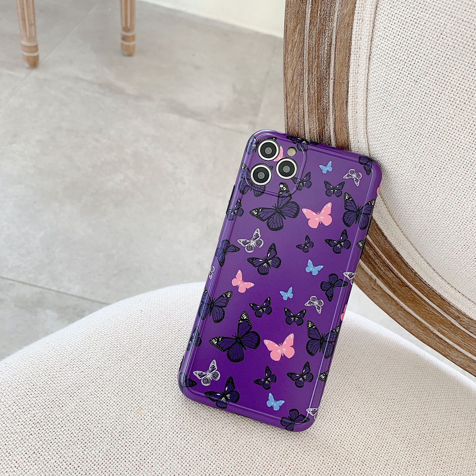 Purple Butterflies Print Graphic iPhone Case