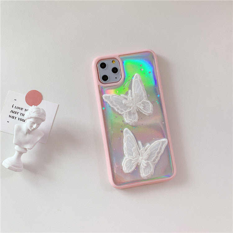 Aesthetic Butterflies Lazer Transparent  iPhone Case