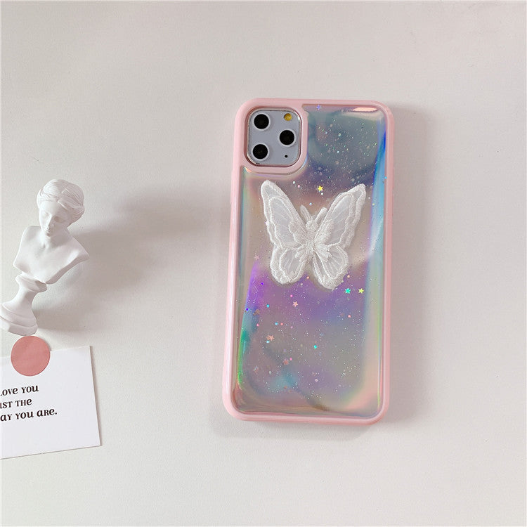 Aesthetic Butterflies Lazer Transparent  iPhone Case