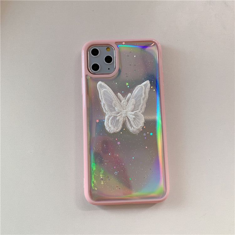 Aesthetic Butterflies Lazer Transparent  iPhone Case