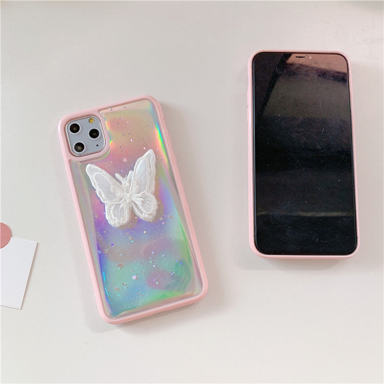 Aesthetic Butterflies Lazer Transparent  iPhone Case